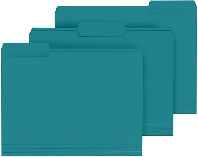 File Folder, PANDRI 120 Pack File Folder, 1/3 Cut Tab, Letter Size, Filing by PANDRI