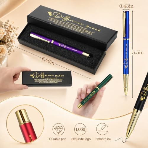 PerKoop 10 Sets Difference Maker Gifts, Appreciation Pens with Boxes | Difference Maker Gifts for Men Women, Inspirational Gifts for Boss Employee Coworker Teacher, Appreciation Party Favors