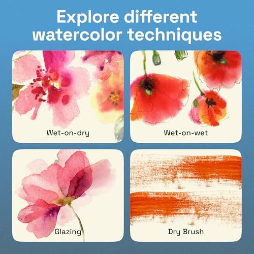 artistro watercolor paint set with palette & brush on a desk or shelf