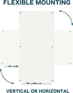 J&J worldwide Magnetic Glass Whiteboard 6' x 4', Large Frameless White Boards - Image 5