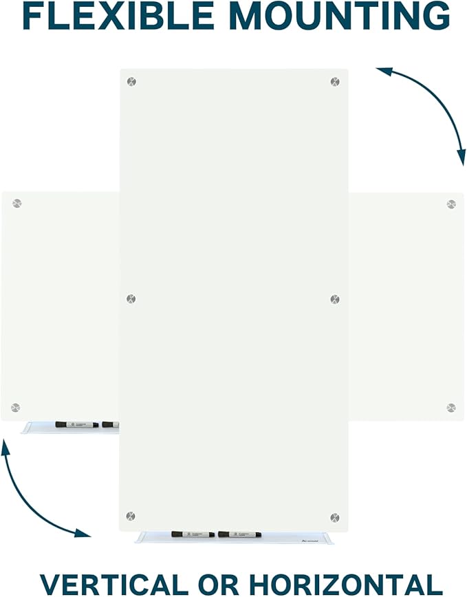 J&J worldwide Magnetic Glass Whiteboard 6' x 4', Large Frameless White Boards - Image 5