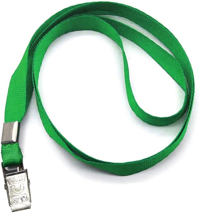 Beebel Green Lanyards 100 Pack Nylon Flat Badge Lanyard - Image 7