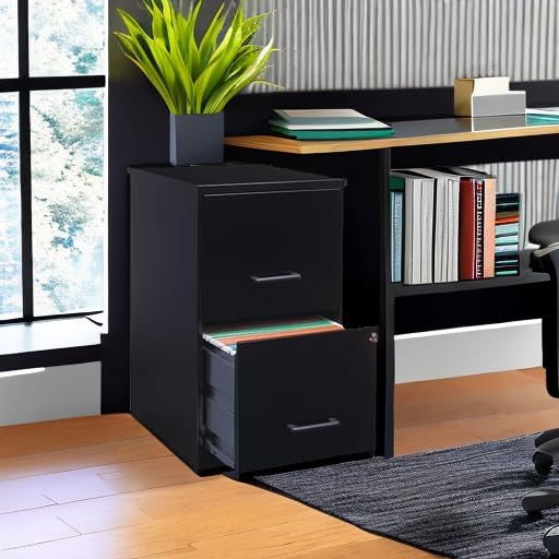 NuSparc 2 Drawer Locking Filing Cabinet | Pre-Assembled Steel Construction | Space-Saving Design is Perfect for Home and Small Office | Letter-Size | Assembled in North America
