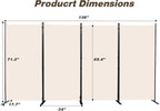 CHOSENM Room Divider, 4 Panel Folding Privacy Screens - Image 2