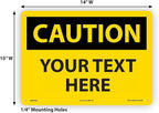 Custom OSHA Style Caution Sign 10" x 14" Aluminum Sign, Customizable "Your Text - Image 6