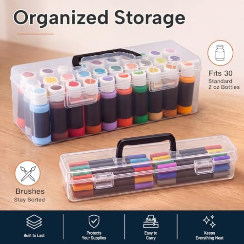geelin 2 sets clear paint storage box with, close-up detail