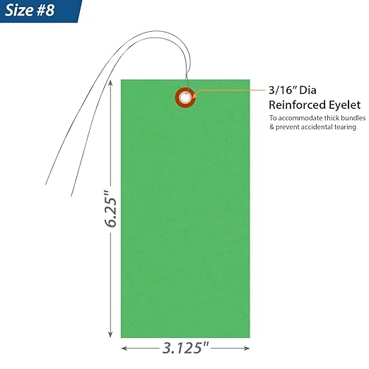 SmartSign 6.25 x 3.125 inch “Green” Blank Tyvek Shipping Tags - Image 3