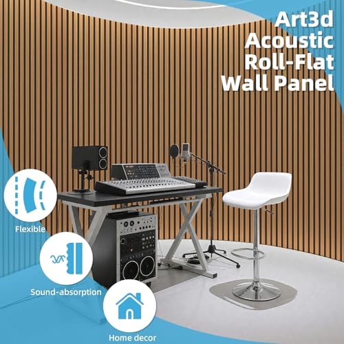 art3d roll-flat acoustic wood slat wall panel, 95.3 showing dimensions