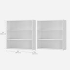 VASAGLE Set of 2 Bookshelves, 31.5 Inches Wide, 3-Tier Open Bookcases - Image 3