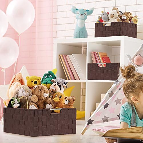Sorbus Baskets for Organizing, 7-Piece Hand-Woven Storage Set (Chocolate)