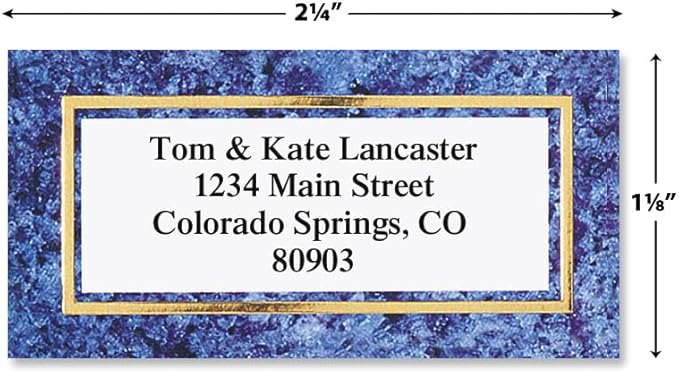 Granite & Gold Foil Border Return Address Labels - Image 2