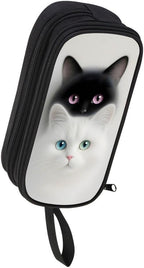 HiGaits Pencil Case for Boys, Durable Pen Box Twin Cats by Unknown