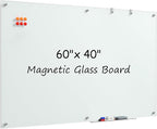 MaxGear Glass Whiteboard, Tempered Magnetic Dry Erase Board 60 x 40 Inch by MaxGear