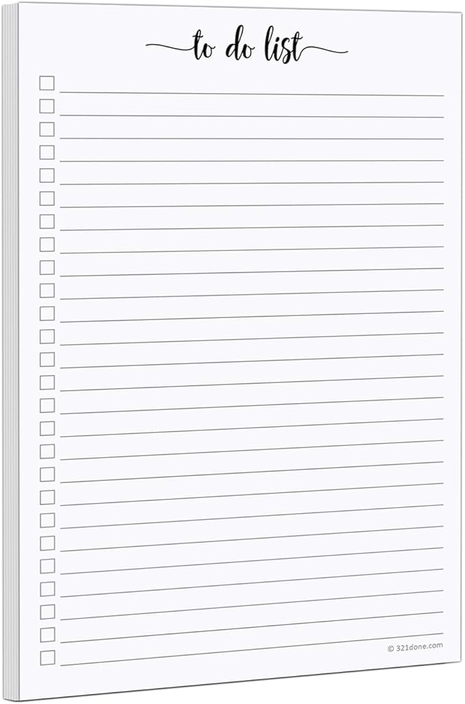 321Done To Do List Notepad, Made in USA by 321Done