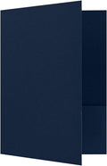 LUXPaper 9" x 12" Presentation Folders | Two Pocket | Nautical Blue Linen | by LUXPaper