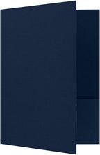 LUXPaper 9" x 12" Presentation Folders | Two Pocket | Nautical Blue Linen | by LUXPaper