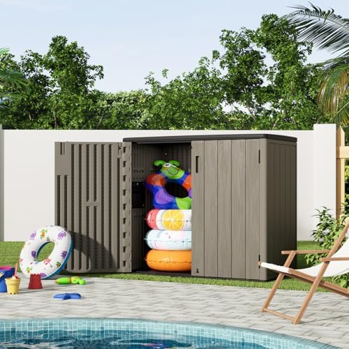 kinying outdoor horizontal storage sheds,outdoor storage cabinet waterproof on a desk or shelf