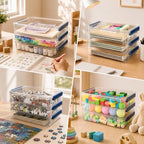 catoomuu 2-pack 9x13 clear plastic project case stackable, view 9