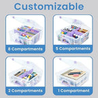 artbin super satchel double deep, 8-compartment craft box, close-up detail