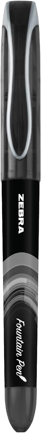 Zebra Pen Fountain Pen, Free-Flowing Liquid Black Ink, 0.6mm, 12-Pack