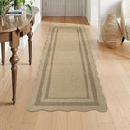 livebox scalloped washable 2x6 kitchen runner rug, easy, front angle view