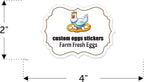 Customizable Chicken Egg Carton Sticker Labels | 2"-4" Sizes | Personalized Packaging Labels for Fresh Farm Eggs & Poultry Products | Durable, Waterproof Design (Egg Sticker 9, 4 INCH)