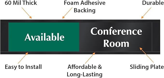 SmartSign Conference Room Door Sign Meeting In Progress/Available Door Slider - Image 4
