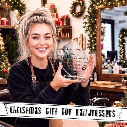 CroBlissful Hairdresser Gifts Acrylic Desk Decor Difference You Make Hairapist Gifts Barbershop Hair Salon Decor for Hair Stylist Cosmetology Women Men Birthday Plaque for Friend Hairdresser Barber
