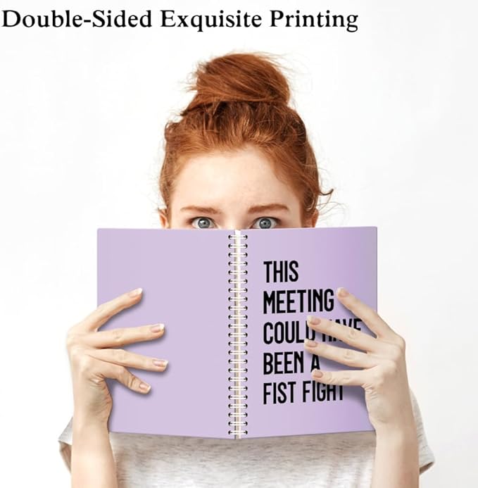 XQLZY This Meeting Could Have Been A Fist Fight Purple Spiral Notebook - Image 3