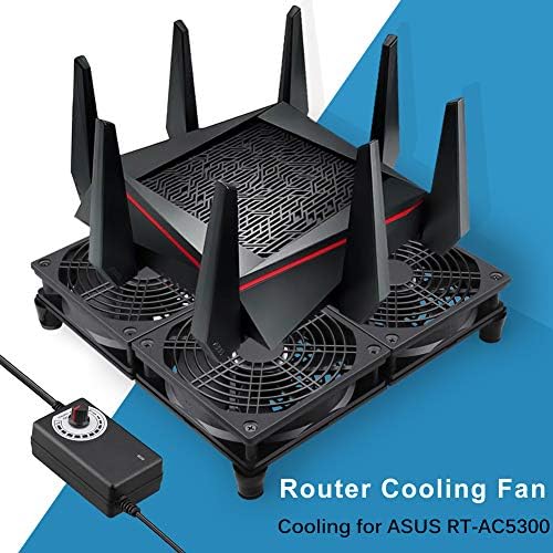 GDSTIME Router Cooling Fan with AC Plug Speed Control for ASUS GT/RT-AC5300
