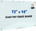 Large Glass Dry Erase Board, 72 x 48 Inches Magnetic Glass Whiteboard by Wingwise