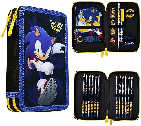 SONIC THE HEDGEHOG Pencil Case for Kids Stationery Set Pens Colored Pencils - Image 7