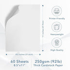MOS White Cardstock Paper 8.5 x 11 Inch — Heavyweight Letter Size Card Stock - Image 2