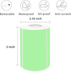 2×3 Inch Green Removable Thermal Labels, Self-Adhesive Square Direct Thermal - Image 2