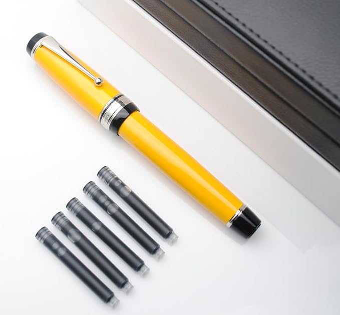 xixixiaozhu Metal Big Fountain Pen Set Medium Nib 0.7mm, Includes Ink Refill - Image 7
