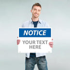 Custom OSHA Style Notice Sign 18" x 24" Plastic Sign, Customizable "Your Text - Image 2