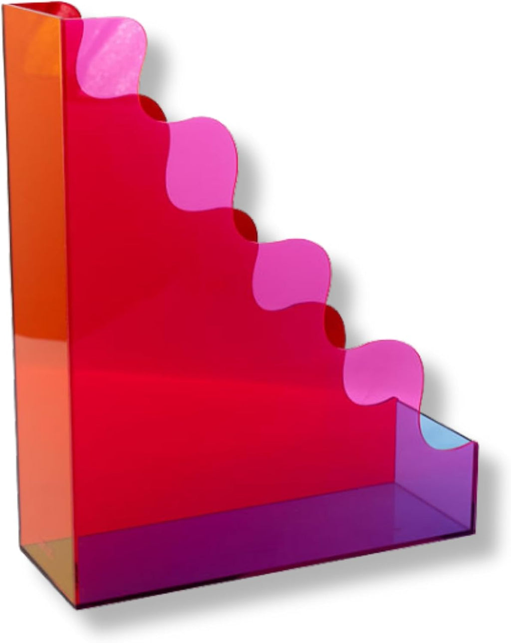 ban.do cute wavy edge acrylic file holder, colorblock, close-up detail