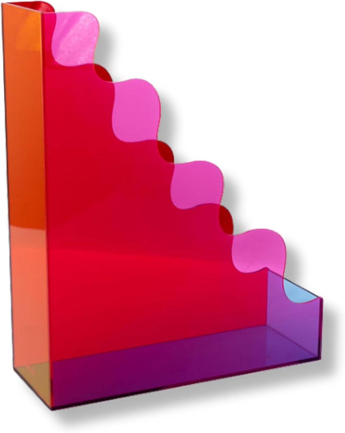 ban.do cute wavy edge acrylic file holder, colorblock, close-up detail
