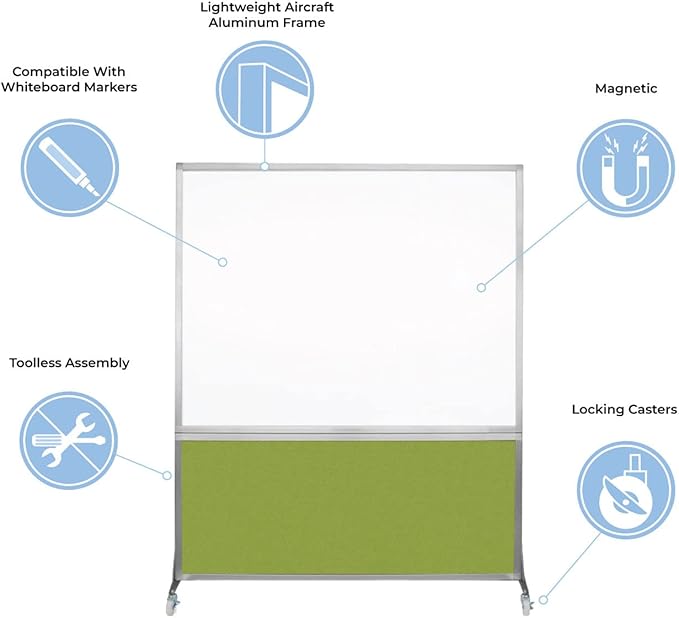 DivideWrite Mobile Whiteboard | Double Sided Dry Erase Board | Portable Office - Image 4