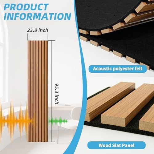 art3d roll-flat acoustic wood slat wall panel, 95.3 on a desk or shelf