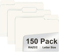 File Folder, RAZCC 150 Pack 1/3 Cut Tab File Folders Letter Size, Folders by RAZCC