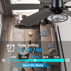 hounberi 52 inch farmhouse ceiling fan with light, package contents