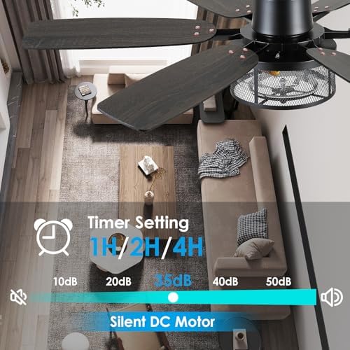 hounberi 52 inch farmhouse ceiling fan with light, package contents