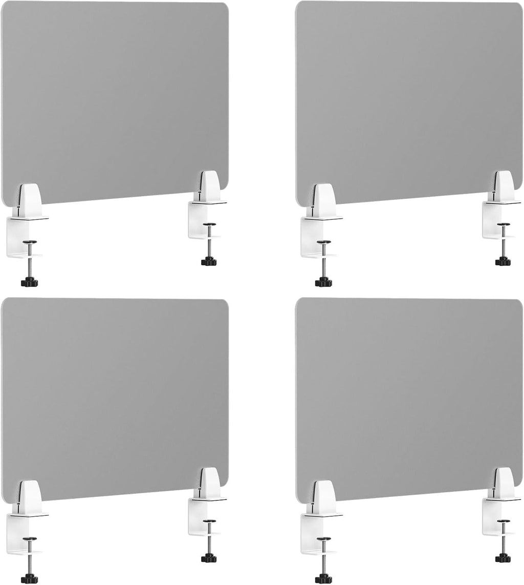 Desk Divider 4 Pcs Desk Privacy Panel 23.6''L x 15.8W'' Office Partitions Grey
