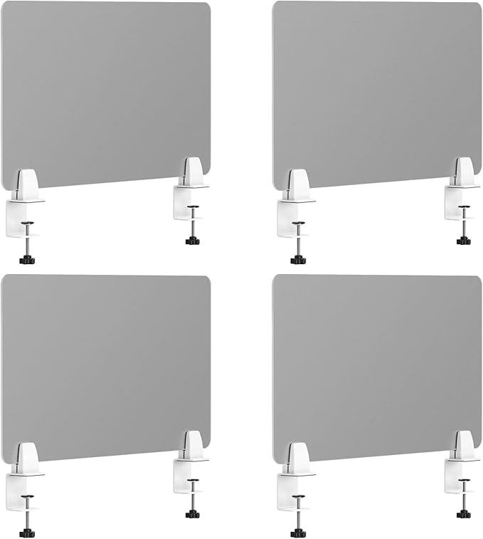 Desk Divider 4 Pcs Desk Privacy Panel 23.6''L x 15.8W'' Office Partitions Grey by Yeaborn