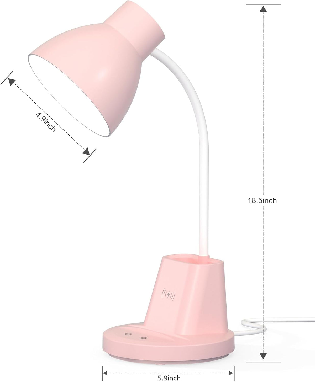 10w wireless charging led desk lamp with pen, view 9