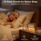 vivilumens alarm clock with white noise machine night, close-up detail