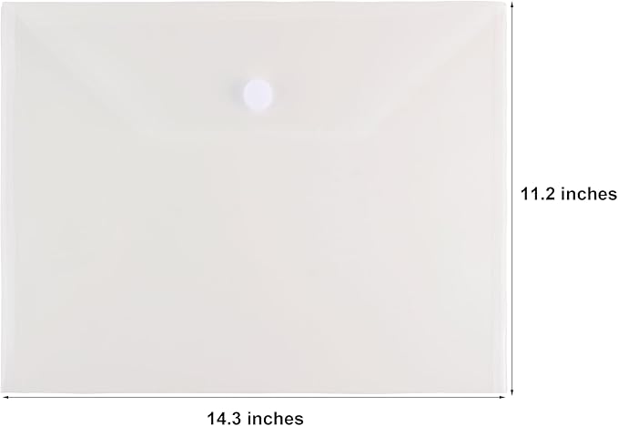 11 x 14 Large Clear Plastic Envelopes Document File Storage Holder 20 Pack Hook - Image 2