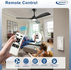 depuley 52-inch ceiling fan with light: black 3, side view