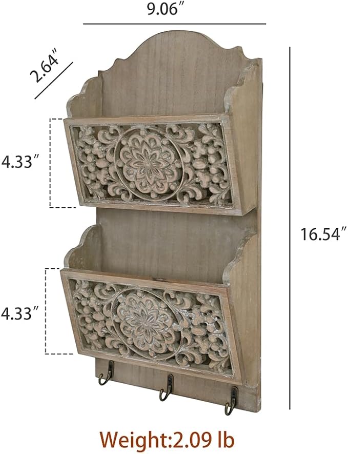 Chadechimo Rustic Key and Mail Holder - Image 2